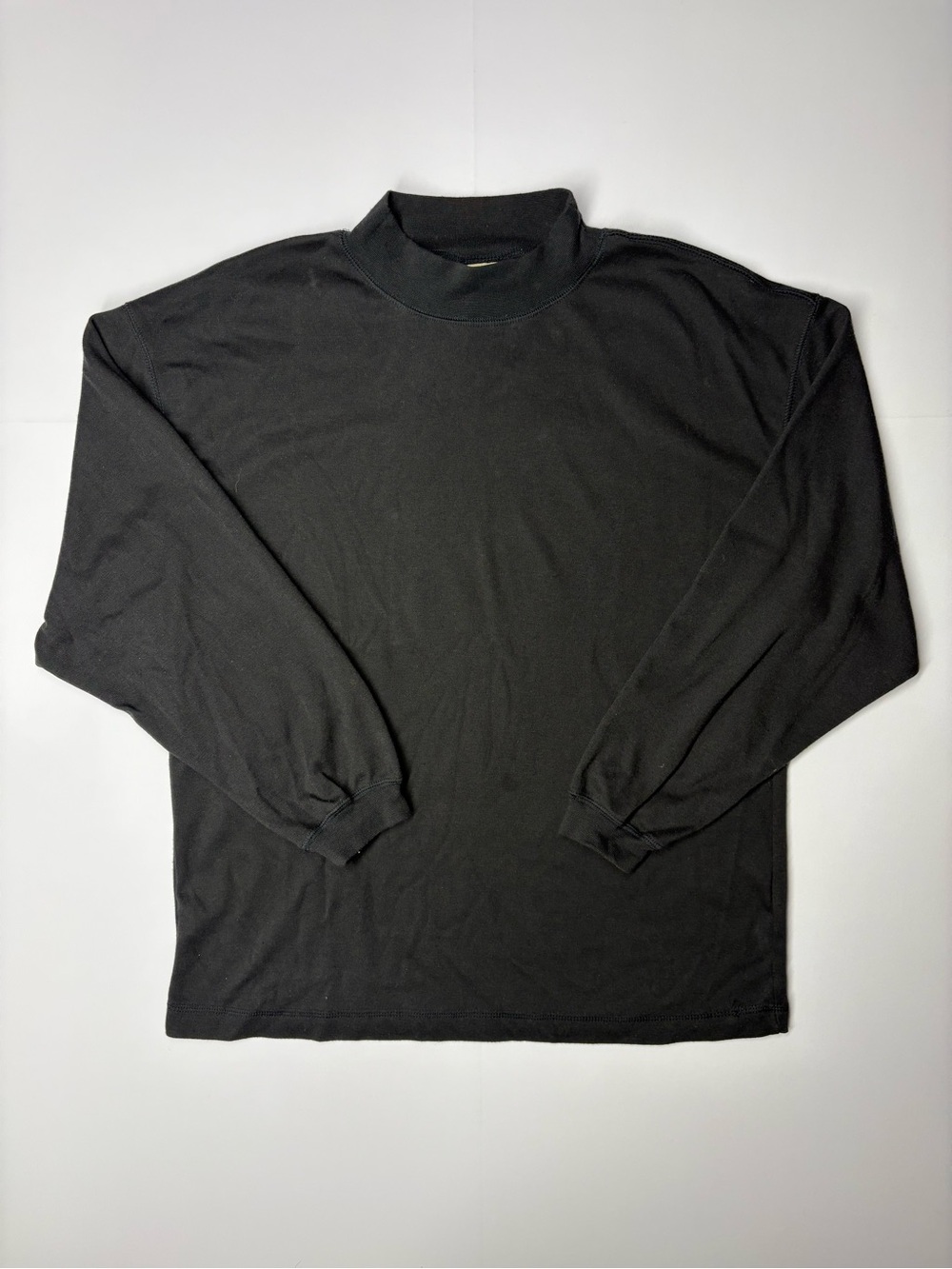 Men's Black Long Sleeve Turtleneck Top